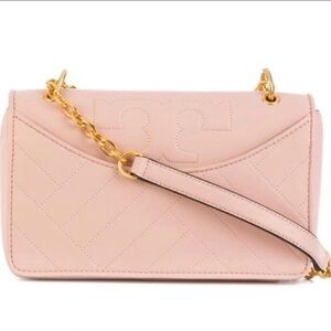 Tory Burch Alexa Convertible Blush Quilted Shoulder Bag